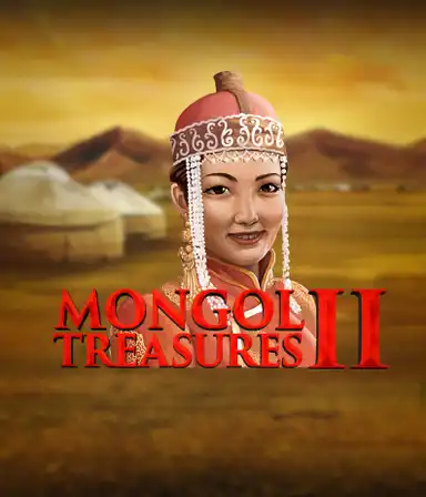 Uma cena pitoresca de o slot online temático mongol Mongol Treasures 2 da Endorphina, destacando tesouros requintados e as vastas estepes.